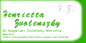 henrietta zvolenszky business card